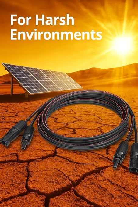 Solar Cable 40 Feet 2x12 AWG Twin Wire Solar Extension Cable, Copper Strand with Female and Male Connectors on Single end, Solar Panel Wire & Adaptor for Home, Shop and RV Solar Panels
