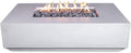 Vivid Heat - 60" Premium “Mesa 2" Concrete Fire Bowl - Heavy Cement Rectangle Natural Gas Fire Pit - Square Outdoor Fire Table with Key Valve GFRC (48” L x 32” W x 16” H) (Ivory White)