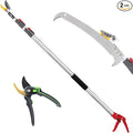 Lineslife Extendable Tree Pruner,Pole Pruner Pruning Shear, Telescopic Long Handle Tree Trimmer with Cut & Hold Bypass Clippers, Lightweight Adjustable Fruit Picker for Tree Branch Cutter