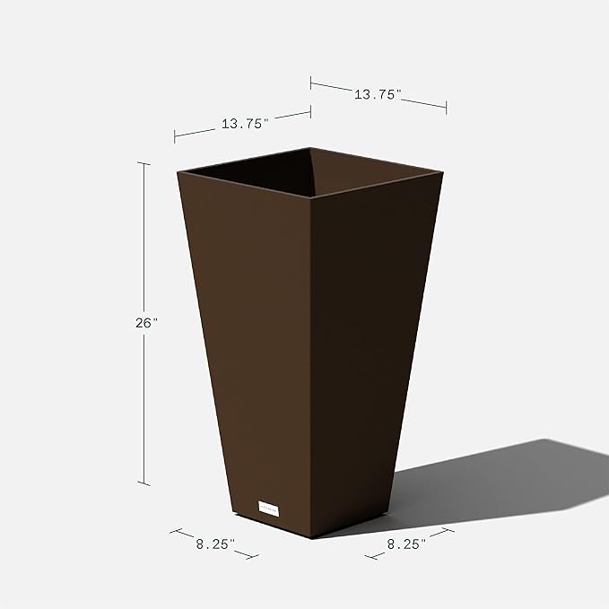 Veradek V-Resin Indoor/Outdoor Taper Planter, 2-Pack (26 inch, Espresso)