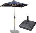 PURPLE LEAF 4' x 6' Patio Umbrella with Base Outdoor Umbrella Aluminum Market Umbrella with Push Button Tilt & Crank and 8 Ribs Rectangular Outdoor Table Umbrella for Pool Garden Beach, Navy Blue