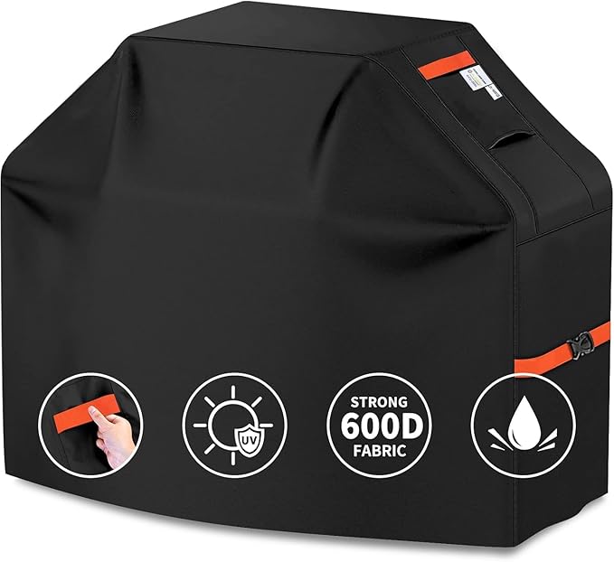 59" Grill Cover BBQ Gas Grill Cover for Outdoor Grills Thick Heavy Duty Covers All Weather Protection Griddle Covers for Weber, Genesis, Charbroil, Black