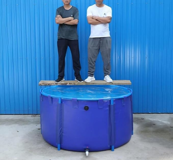 Above Ground Pond,Canvas Fish Pond Pool,PVC Fish Pond,Round Thickening Fish Pond Pool,Pool Above Ground with Durable Framed,for Fish Farming,Aquatic Products Breeding Pond 59 X31.5 in/356Gal