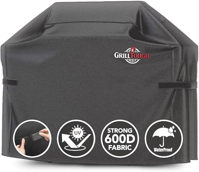 Heavy Duty BBQ Grill Cover for Outdoor Grill, 64 Inch – Waterproof, Weather Resistant, UV & Fade Resistant with Adjustable Straps – Gas Grill Cover for Weber, Charbroil, etc. Charcoal