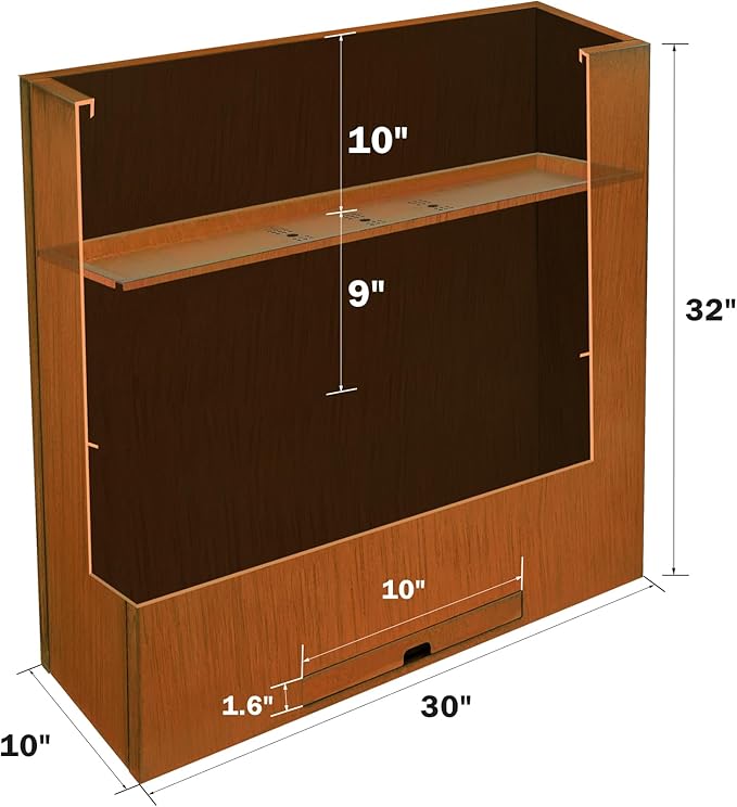 KOL Pre-Rusted Metal Steel 32''H Planter Box, Weathering Steel Planter Box,Rustic Finish Tall Rectangular Plant Pot, Modern Industrial & Residential Outdoor Indoor Use, 36" L.x11 W.x32 H. Rusty.