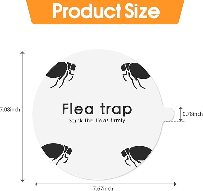 Flea Trap Sticky Pads Refills, 10 Pack 7.1 Inch Round Replacement Glue Boards Refill Discs for Most Flea Light Trap for Inside Your Home, Non-Toxic Family Pet Safe Sticky Board for Indoor Bed Bug Lamp