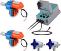 UYGALAXY Greenhouse Film Roll Up Motors with Limit Switch and Creeper (2 Packs) + Transformer Controller Joint Box (AC110V to DC24V) for Chicken Coop Greenhouse Ventilation System, Automatic Venting