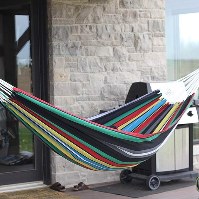 Vivere Brazilian Style Double Hammock Patio Outdoor Hanging Swing, Rio Night