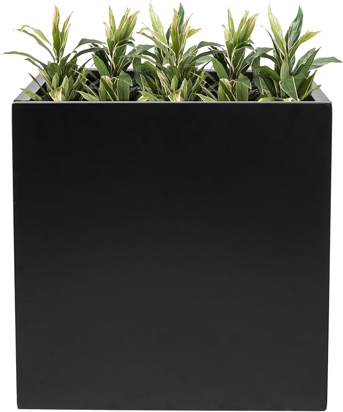 Tall Rectangular Removable Planter for Indoor or Outdoor Terraces, Porches, Durable All Weather, Garden, Modern Design, for Plants, Flowers(Cube)