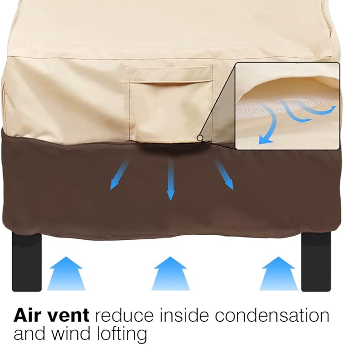 Vailge Patio Chair Covers, Lounge Deep Seat Cover, Heavy Duty and Waterproof Outdoor Lawn Patio Furniture Covers (4 Pack - Large, Beige & Brown)