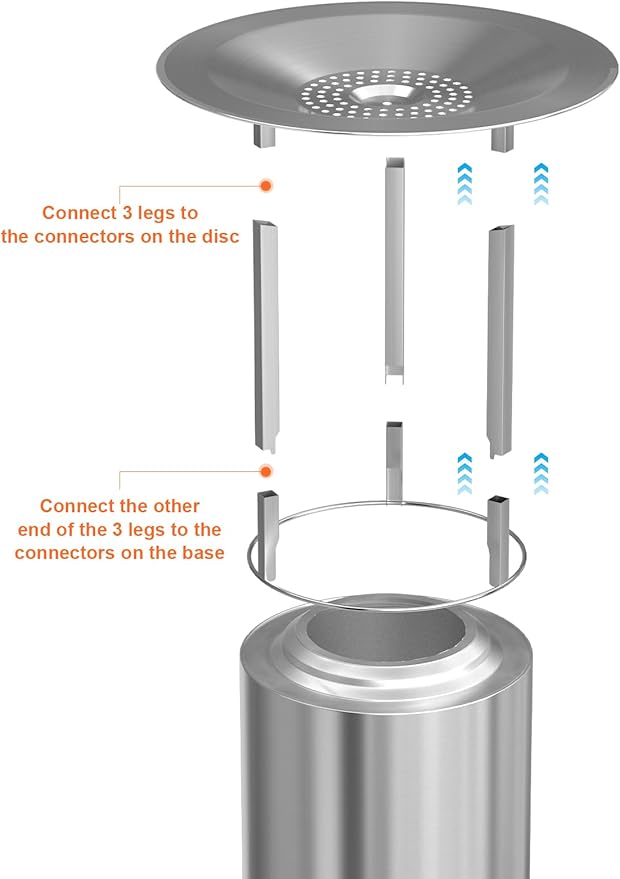 Heat Deflector for Solo Stove Mesa XL, Portable Fire Pit Heat Deflector with 3 Detachable Legs, Accessory for Mesa XL Fire Pit, Captures and Redirects Warmth, 304 Stainless Steel