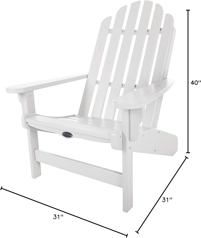 Nags Head Hammocks Classic Adirondack Chair, White