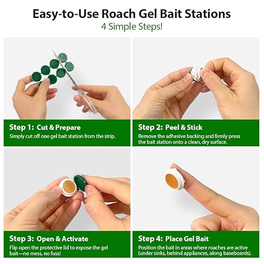 16 Pack Roach Killer Indoor Infestation Roaches Gel Bait Stations, Powerful Cockroach Killer Indoor Home for Roach Infestation, Long-Lasting & Effective Cockroach Gel Bait, Easy to Use