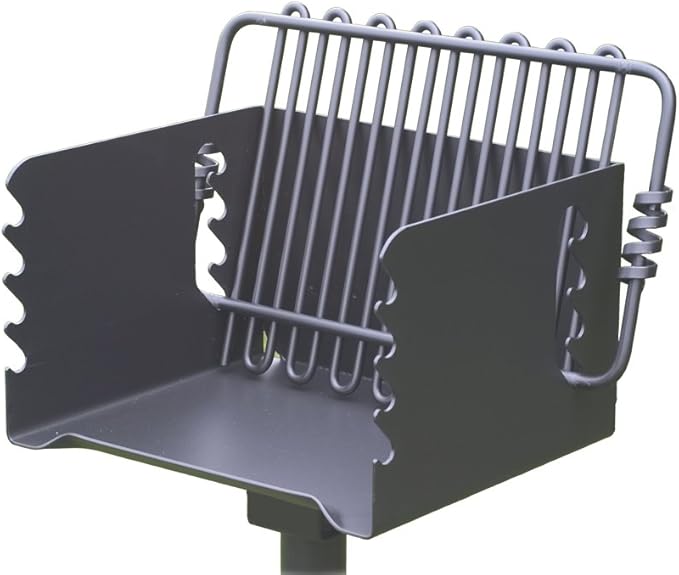 Pilot Rock CBP-135 Charcoal Grill, Park Style Outdoor BBQ Camping Grill with Swivel