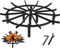 21 in Heavy Duty Fire Pit Grate Round, Decorative Wood-Burning Lift Grate Pit, Heat-Resistant,Heavy Duty Firepit Grate for Outdoor Campfires, Fireplace Woodstoves and Outdoor Camping Firepits