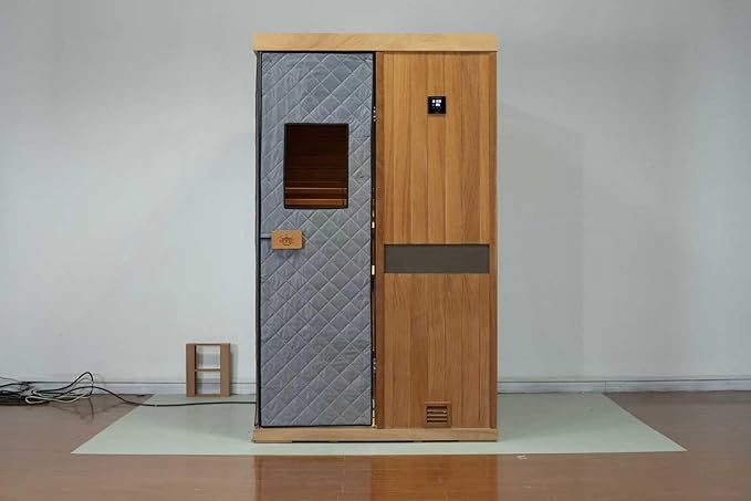 2 Person Traditional Home Steam Sauna with Red Light Therapy and Negative Ions,No EMF - Indoor Personal Luxury Spa for House and Gym - Made from Canadian Hemlock
