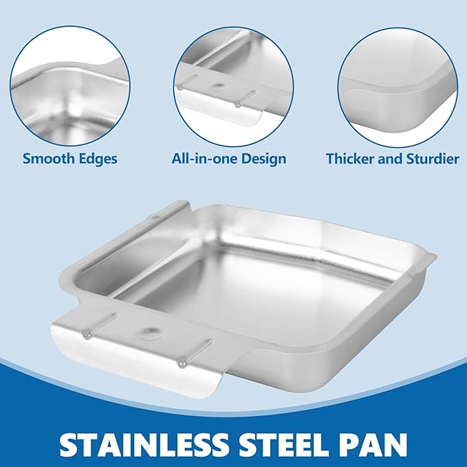 SafBbcue Grease Trays with Disposable Aluminum Liners, for TravelQ 62006 Accessories, Stainless Steel Grease Catcher, Napoleon Grill Replacement Travel Q Series Grill TQ240 TQ285 TQ285X TQ PRO285