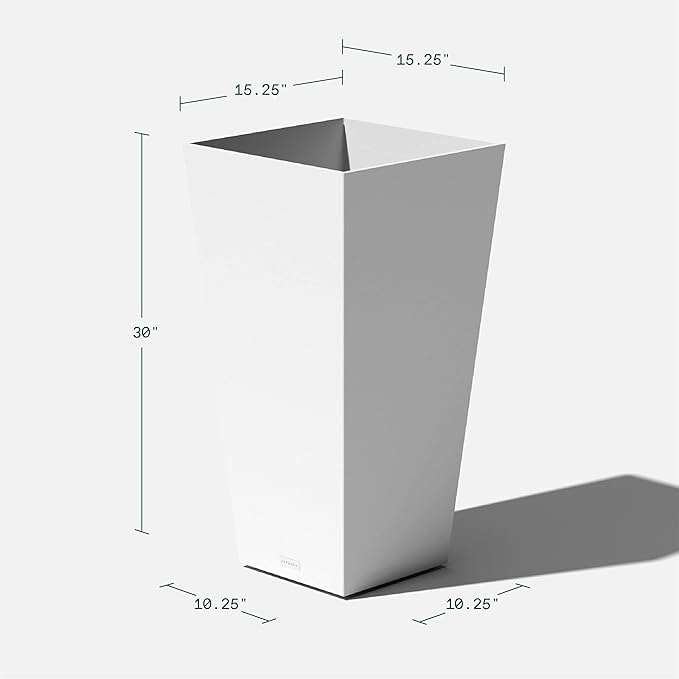 Veradek V-Resin Indoor/Outdoor Taper Planter, Set of 2 (30 inch, White)