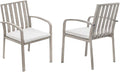 SEEHILL Patio Dining Chairs Set of 2, Aluminum Outdoor Dining Chairs with Thick Cushions, Deep Seating Outdoor Patio Chairs for Table, Sturdy Patio Furniture for Deck, Balcony, Garden, Limed Oak