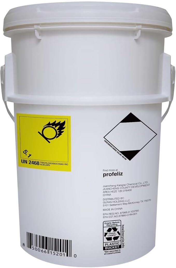 PROFELIZ Pool Chlorine Tablets 3 Inch, Slow-Dissolving Spa Sanitizer Eliminate Bacteria Algae Stabilized Chlorine for Swimming Pools Hot Tubs Spa Treatment (40lbs)
