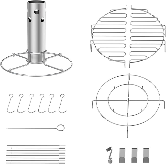 LS'BABQ Beer Can Chicken Holder and 22-Piece Turkey Fryer Accessories Kit for Char-Broil Big Easy Oil-Less Turkey Fryer, Stainless Steel Turkey Infuser Stand Replacement Parts for Charbroil 4897766R06