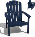 nevilywood Compact Stackable Adirondack Chairs, 26.3" Wide HDPE Outdoor Patio Chairs - Durable, Space-Saving Design for Porch, Lawn or Garden, Navy