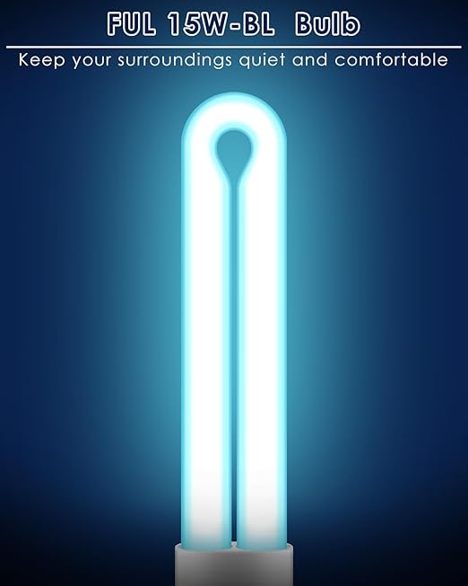 6 Pack Replacement Bulbs FUL15W BL with 4 Pin Base, Indoor Outdoor 15W U Shape Lamp Tube Compatible with T6 T8 T9