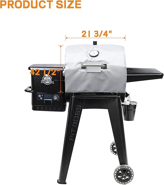 Insulation Blanket for Pit Boss Lexington/Sportsman/Navigator 550/540/500 Wood Pellet Smoker Grill,PB500NX PB500SP PB550G Insulation Blanket Grill Accessory for Winter Smoking,Silver