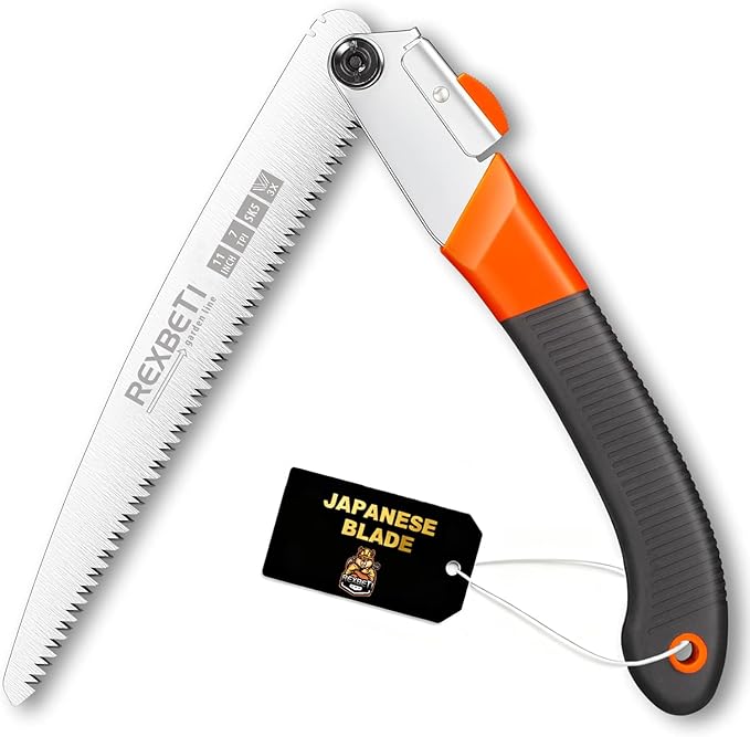 REXBETI Folding Saw, Heavy Duty 11 Inch Extra Long Blade Hand Saws for Wood Camping, Dry Wood Pruning Saws With Hard Teeth, Quality SK-5 Steel，Gifts for men