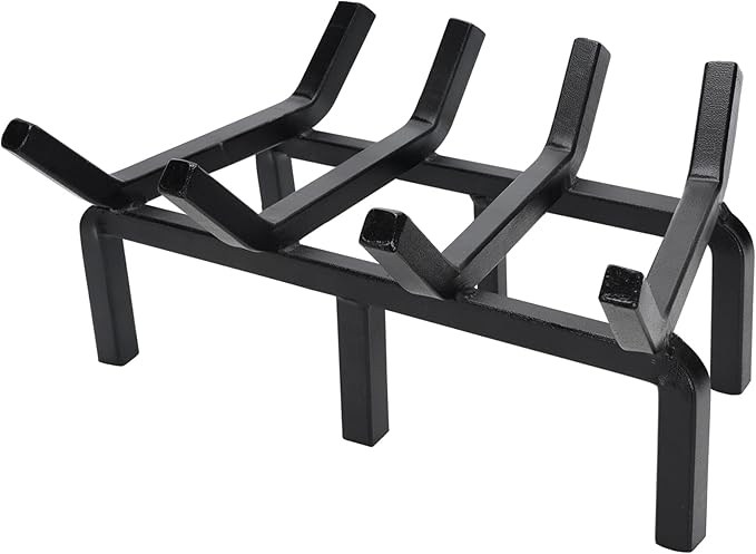 Fireplace Log Grate, Small 14Inch Heavy Duty Solid Steel Wood Rack Stove Firewood Holder for Indoor Hearth Outdoor Fire Pit Chimney Hearth Kindling Tool
