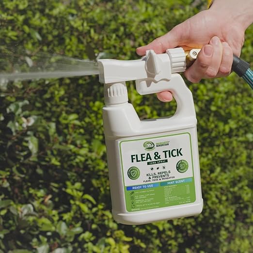 Mosquito Magician Flea and Tick Yard Spray with Hose End Sprayer – Mosquito & Tick Killer and Repellent, Flea Treatment & Outdoor Bug Control for Lawn, Garden & Backyard – Mint Scent, 32 OZ