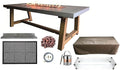 Elementi | Bundle Sonoma Gas Fire Pit Cast Concrete Rectangular Dining Fire Table, Outdoor Fire Pit Electronic Ignition | Canvas Cover, Lava Rock Included | Natural Gas