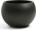 21.3" D Fiberstone Extra Large Planter, Black 16.6" Pot Opening x 14.8" H, Spherical Flower Pot with Drainage Hole, Weather Resistance Indoor Outdoor Planters