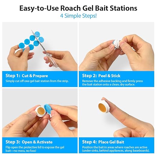 16 Pack Roach Killer Indoor Infestation Roaches Gel Bait Stations, Powerful Cockroach Killer Indoor Home for Roach Infestation, Long-Lasting & Effective Cockroach Gel Bait, Easy to Use & No Mess