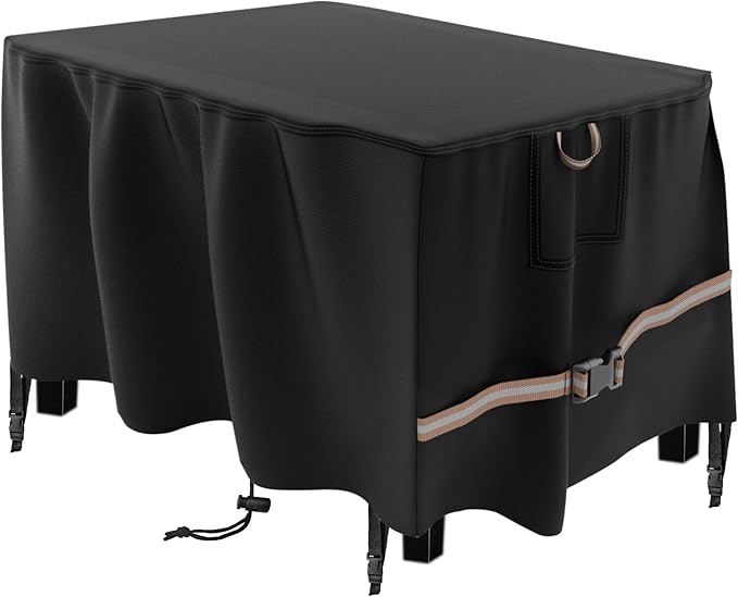 Rectangular Propane Gas Fire Pit Table Cover 48x28x24 In, Waterproof Heavy Duty 600D Rectangle Outdoor Fireplace Cover 48 In, All-weather Protection For Patio Firepit Table 45-48 In