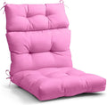 EAGLE PEAK Tufted Outdoor/Indoor High Back Patio Chair Cushion, Set of 1, 46'' x 22'', Pink