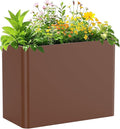 Metal Rectangular Planter Box 36" L x 15" W x 24" H, Large Planters for Outdoor Plants, Rectangular Tall Planters for Outdoor Plants with Drainage Holes