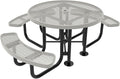 COATEDOUTDOORFURNITURE TRD3-GRY Heavy Duty Round Portable Picnic Table 3 Seat Handicap Accessible, 46", Grey, Made in America