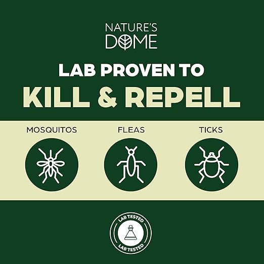 Nature’s Dome Outdoor Flea & Tick Spray – 32 oz Hose-End Yard Treatment – Kills & Repels Mosquitoes, Fleas, Ticks, Larvae & Eggs – Plant-Based, Safe for Pets, Kids & Plants – Ready-to-Use
