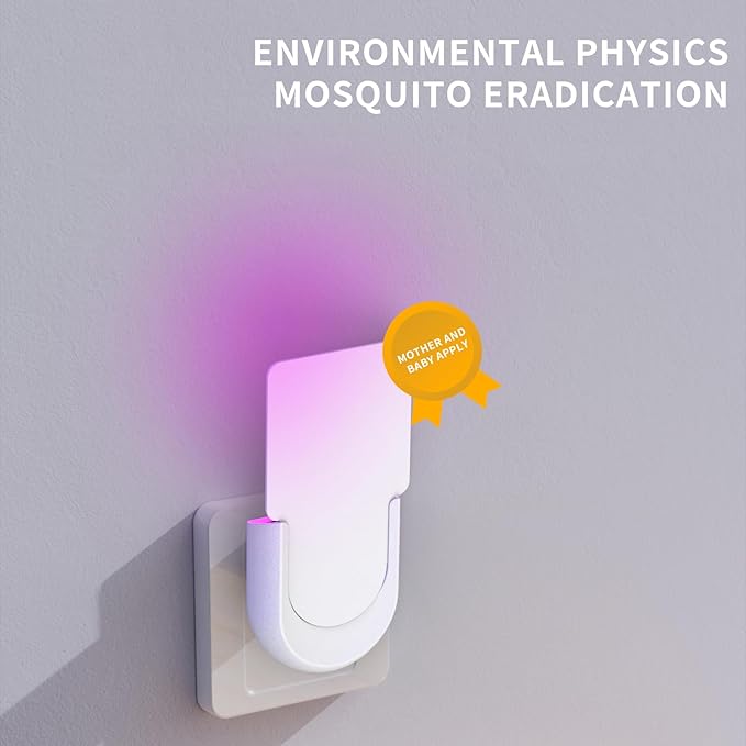 NEXLY MK030 Fly Trap Indoor Plug in Fruit Fly Mosquito Killer Glue Traps Traps for Indoors Night Light Flying Trap Zappers for Home Bedroom Living Room Kitchen Basement (1 Device + 5 Glue Card)