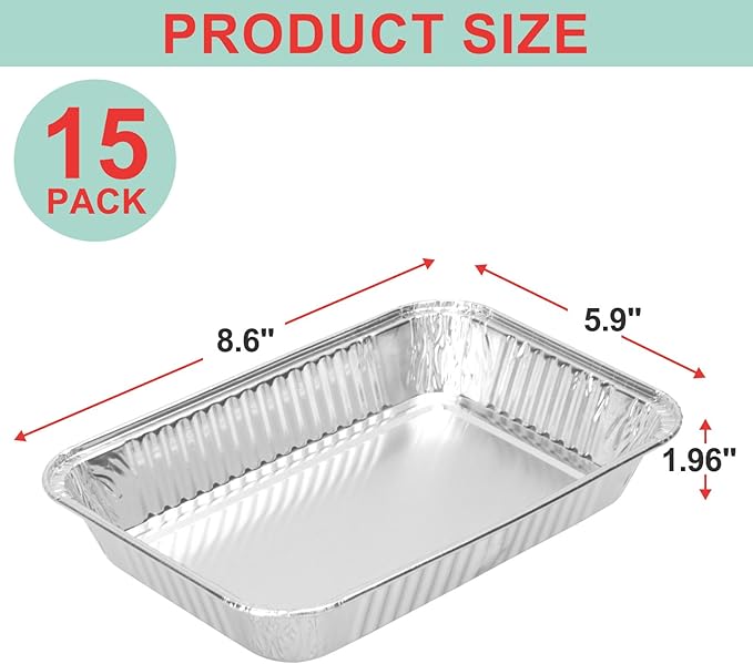 WEBROIL 15-Packs Grease Tray Liners for Ninja OG800 & OG900 Series Woodfire Outdoor Grill XL Pro Accessories Disposable Aluminum Smoker Drip Pan Liners for Ninja OG901 OG850 OG951 OG952 Drip Pan Liner