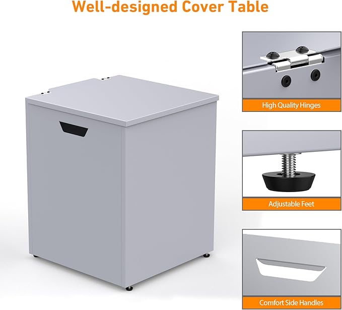 Stanbroil Propane Tank Cover Table Hideaway Table, 16" Storage Side Table for 20 lb Propane Tank, Outdoor Gas Tank Storage Box with Side Handles, Grey