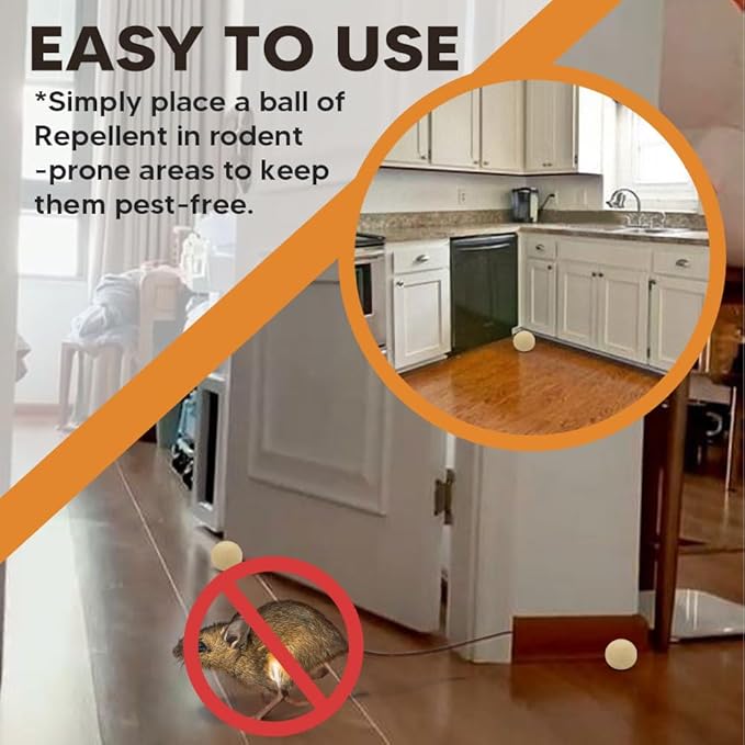 Rodent Repellent Indoor, Mouse Repellent, Natural Mice Repellent, Peppermint Mouse Repellent for Garages, Kitchens, Atiics, RVs and More, Safe for Kids & Pets, 3 Months Lasting Protection, 8 Packs