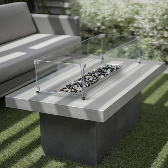 Stanbroil 10-Pound Blended Fire Glass Diamonds - 1/2 inch Fire Glass Blended Onyx Black, Crystal Ice, Amber Luster for Indoor and Outdoor Gas Fire Pits and Fireplaces