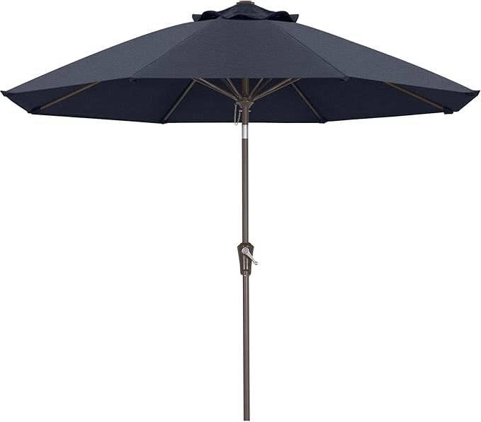 ABCCANOPY 10-Year No Fading 9FT Patio Umbrella, Acrylic Outdoor Table Umbrella with 8 Sturdy Ribs for Deck, Backyard, Garden, Yard (Navy Blue)