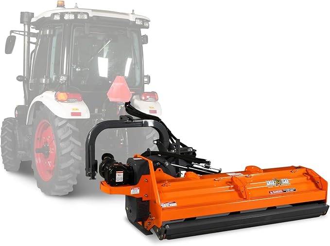 96" Heavy Duty PTO Drive 3 Point Offset Ditch Bank Verge Flail Mower for 90-120HP CAT 2 Tractor, 130'' Offset Distance,55°/90° Rotation Angle, 20 Hammers, Model VBM86