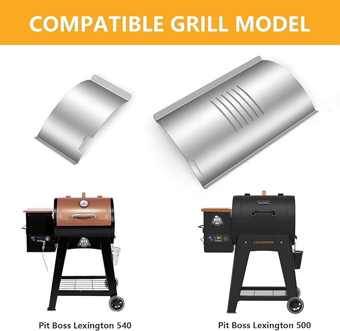 Flame Broiler Kit for Pit Boss Sportsman/Navigator 540/500/550 Series Smoker Grill,Heat Diffuser Compatible with Pit Boss Replacement Parts PB500NX PB500SP PB550G,Includes Main Plate and Slide Cover