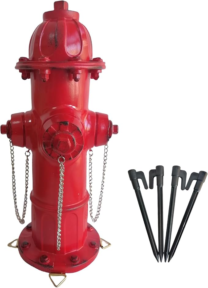 SHGYIBRISK Fire Hydrant for Dogs to Pee On: Dog Fire Hydrant Pee Post Outdoor - 13" Training Post Statue for Yard Garden (Red)