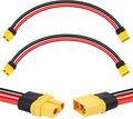 2PCS XT60 Extension Cable 10AWG 1FT XT60 to XT60 Cable with Male to Female Connector for Portable Power Station Solar Panel RC Battery