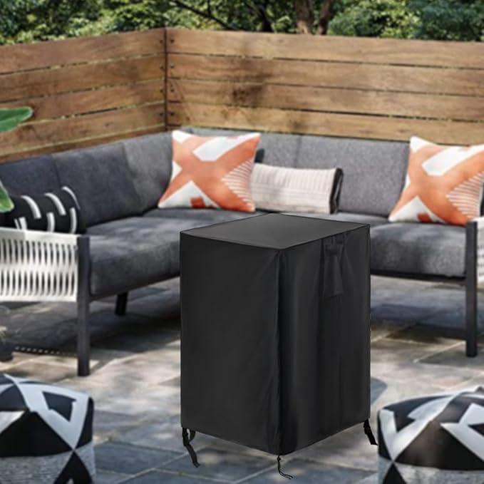 Saking Fire Column Cover, 21 Inch Square Fire Pit Covers for Outdoor Gas Firepit, Waterproof Patio Fireplace Cover - 21 x 21 x 35 Inch